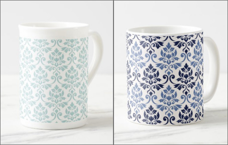 feuille damask mugs
